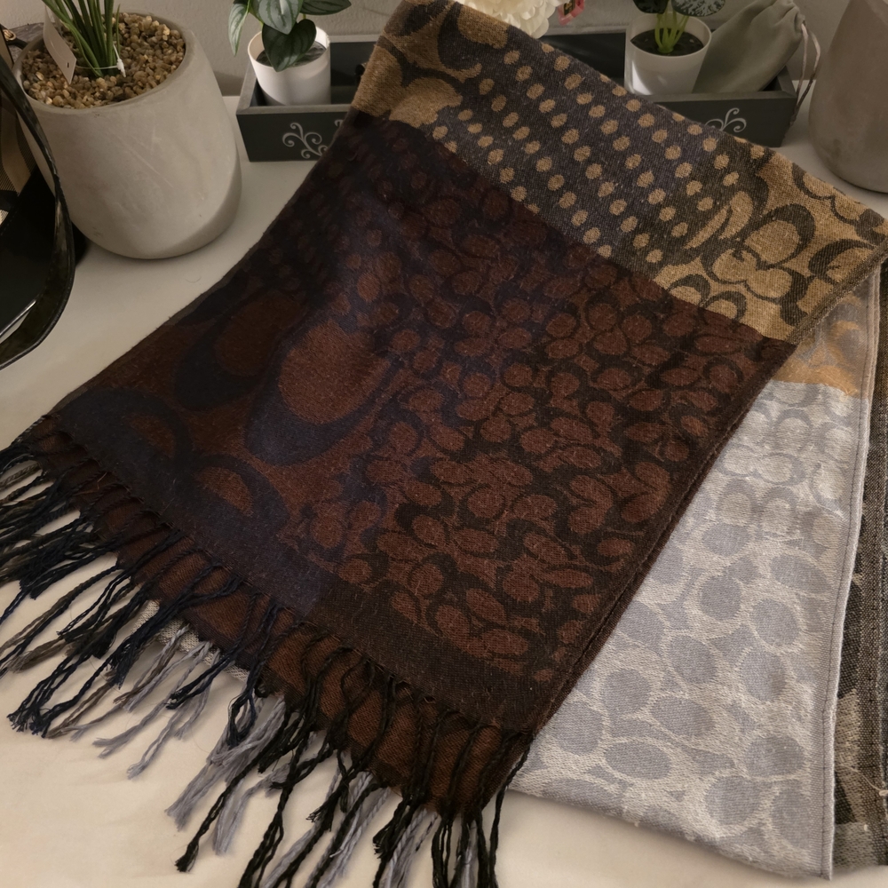 Coach Multicolor Patterned Scarf
